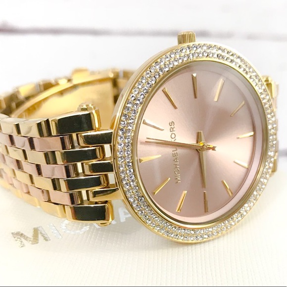 ?MICHAEL KORS? Rose gold and gold watch main image 4